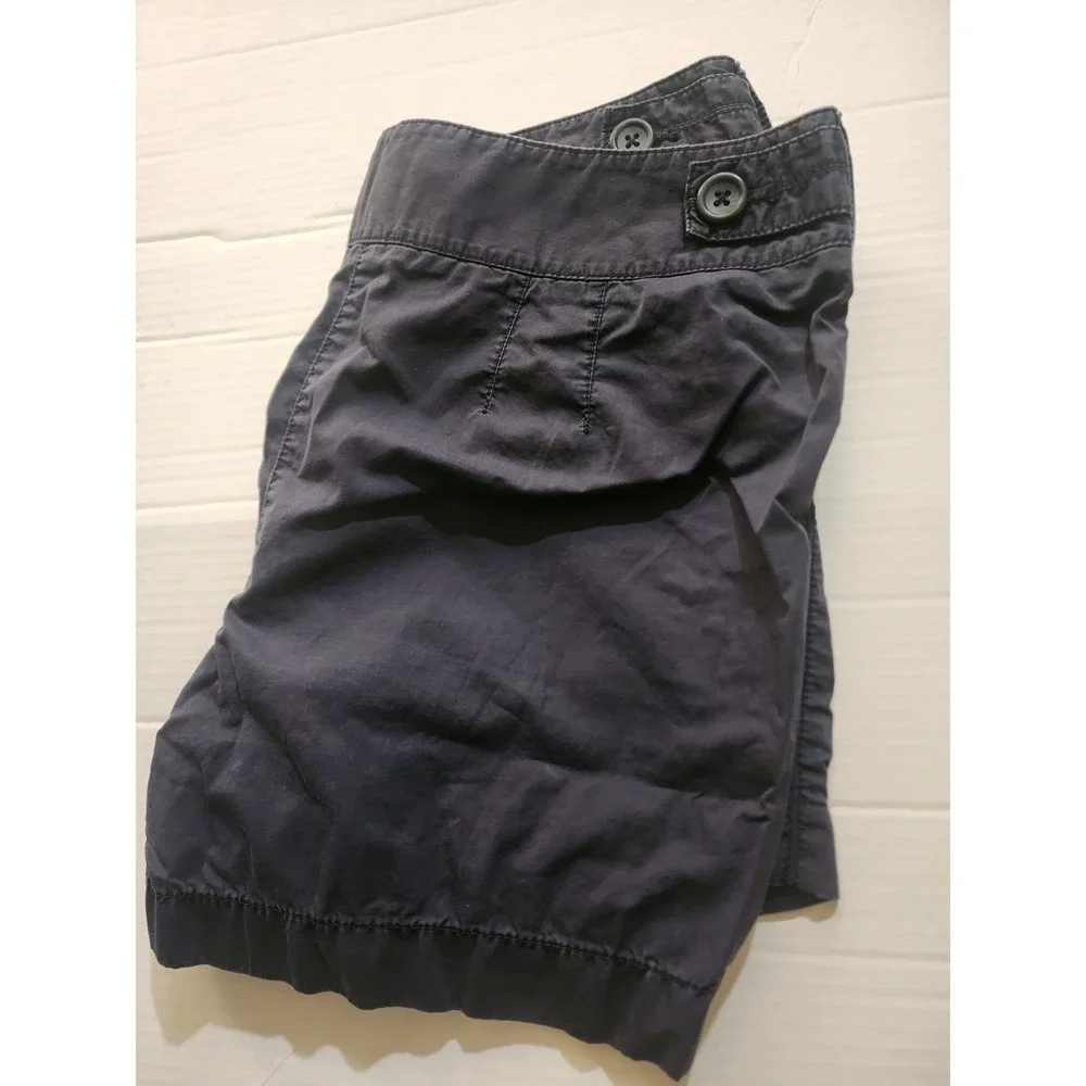 Women's Navy Blue Button-Accent Bermuda Shorts By Loft Size 10